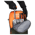 Avalanche pocket view of the Mammut Nirvana 35L Backpack in Marsh Black colourway, unisex model