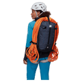 Back, carried view of the Mammut Trion 28 Backpack in Marine Black colourway, women model