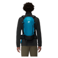 Carried view of the Mamut Lithium 15 Backpack in Sapphire Black colourway, unisex's model