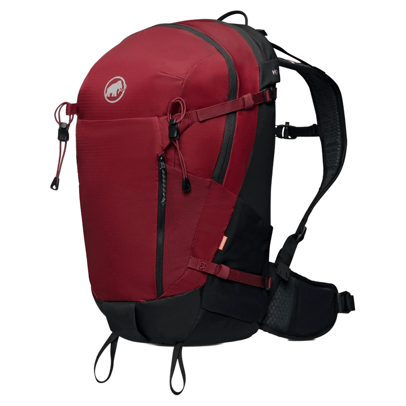 Main view of the Mamut Lithium 25L Backpack in Blood Red Black colourway, women's model