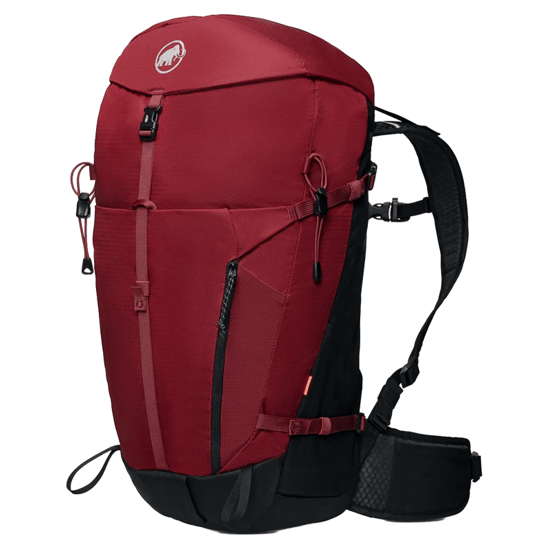 Main view of the Mamut Lithium 30L Backpack in Blood Red Black colourway, women's model