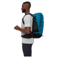 Side view of the Mamut Lithium 30L Backpack in Sapphire Black colourway, unisex's model