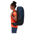 Side view of the Mamut Lithium 40L Backpack in Sapphire Black colourway, women's model