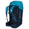 Back view of the Mamut Trion Nordwand 38L Backpack in Sky and Night colourway, women's model