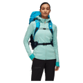 Carried view of the Mamut Trion Nordwand 38L Backpack in Sky and Night colourway, women's model