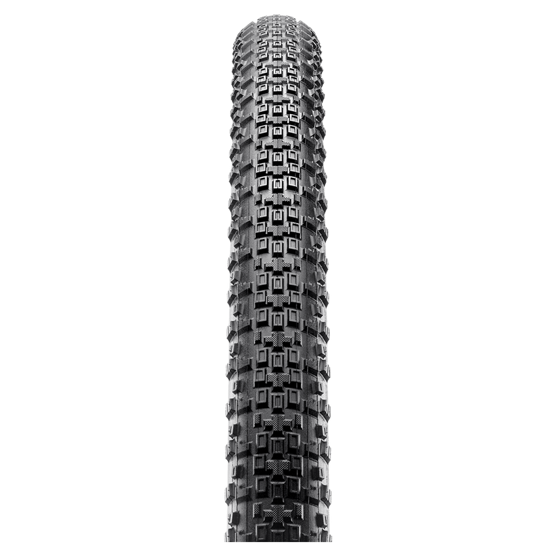 Front view of the Maxxis Rambler Bike Tyre in Black colourway, Dual Compound model
