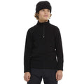 Kids front Elude microfleece 1/4 zip top with high collar and long sleeves, front view.