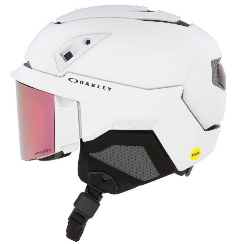 Oakley Mod 5 snow Helmet in White with Rose Gold lens featuring MIPS protection, BOA fit system, magnetic fidlock and active ventilation