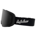 Side view of the Modest Mage Goggles in Black, Dark smoke lens, unisex model