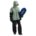 Woman wearing The North Face Summit Eastwall GTX Ski Jacket for Women in Slate Moss - TNF Black