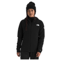 Woman wearing The North Face Summit Casaval Hybrid Hoodie in black, full front zip, hood, small white logo on left chest.
