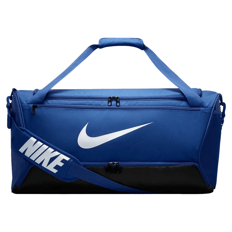 Main view of the Nike Brasilia 9.5 Duffel Bag in Game Royal colourway, unisex model