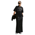 Front view of the Nike Classic Tee in Black colourway, women model