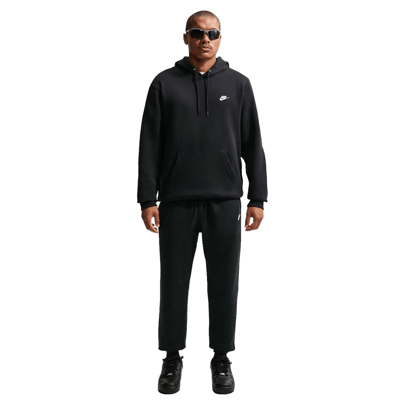 Front view of the Nike Club Fleece Hoodie in Back colourway, unisex model