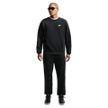 Front view of the Nike Club Track Pants in Black and White colourway, unisex model