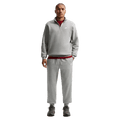 Front view of the Nike Club Track Pants in Dark Grey Heather and light Smoke colourway, unisex model