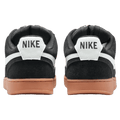 Back view of the Nike Court Vision Low FL Shoes in Black and White colourway, unisex model