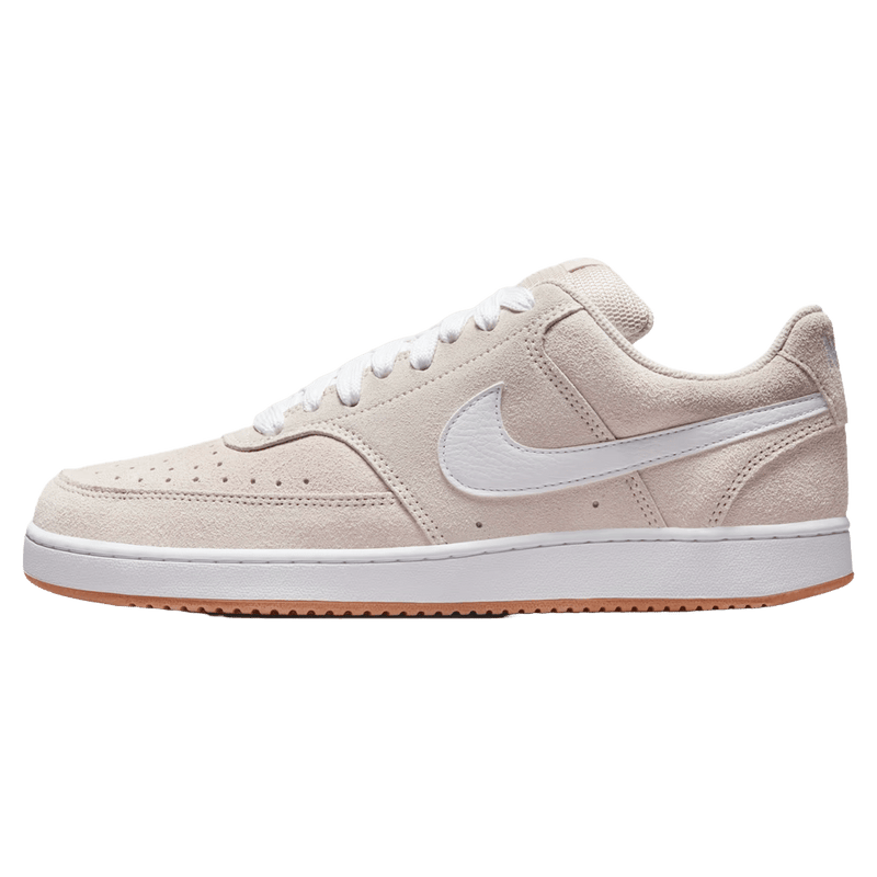 Side view of the Nike Court Vision Low FL Shoes in Light Orewood Brown colourway, unisex model