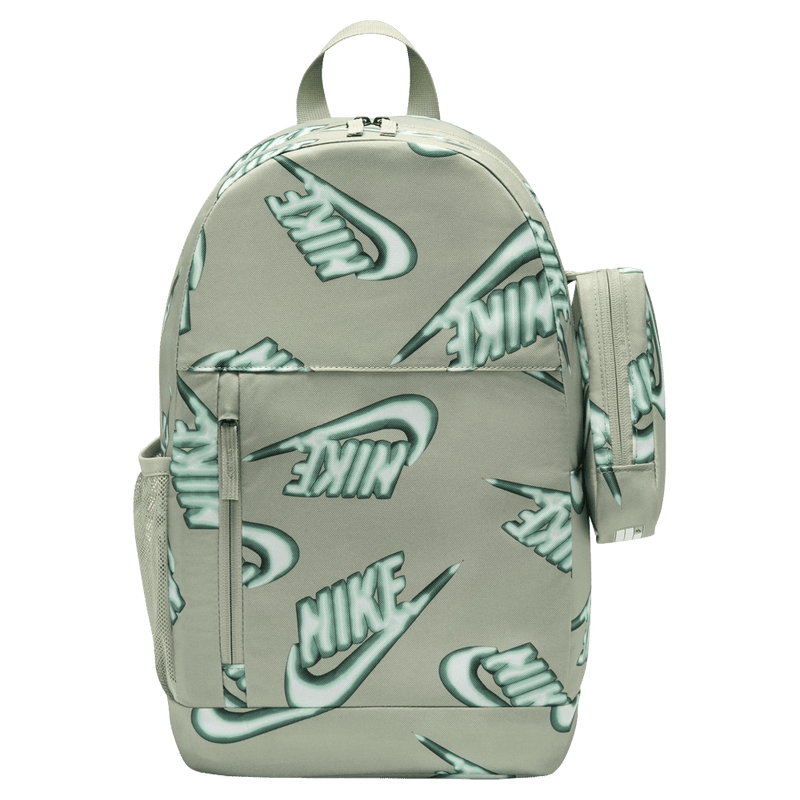Main view of the Nike Elemental Backpack in Fogged Green colourway, kids model