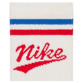 Detail view of the Nike Everyday Plus Crew Socks in White colourway, unisex model