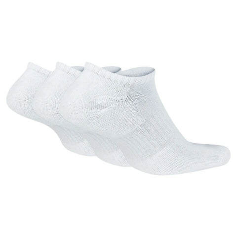 Back image of the Nike Everyday Cushioned No Show Socks 3 Pack in White