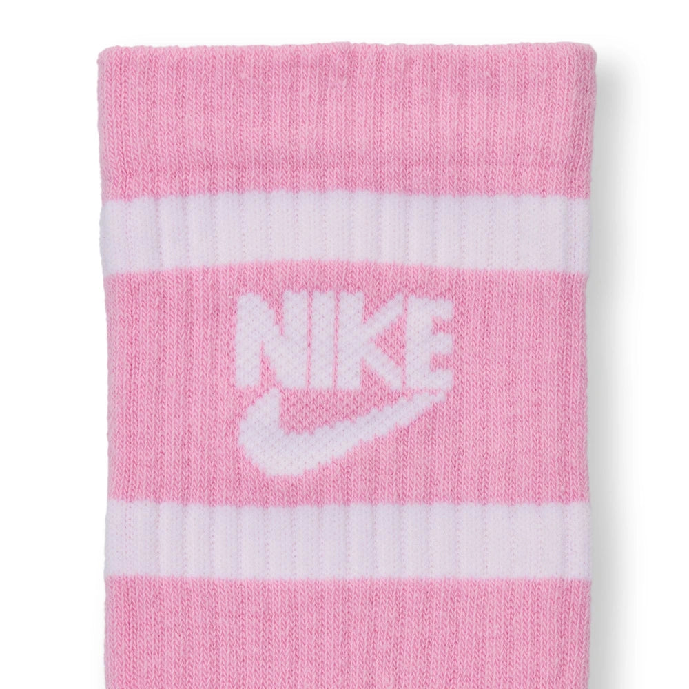 Detail image of the Nike Everyday Kids Cushioned Crew Socks 6 pack in the multi - pink, white, grey, colourway