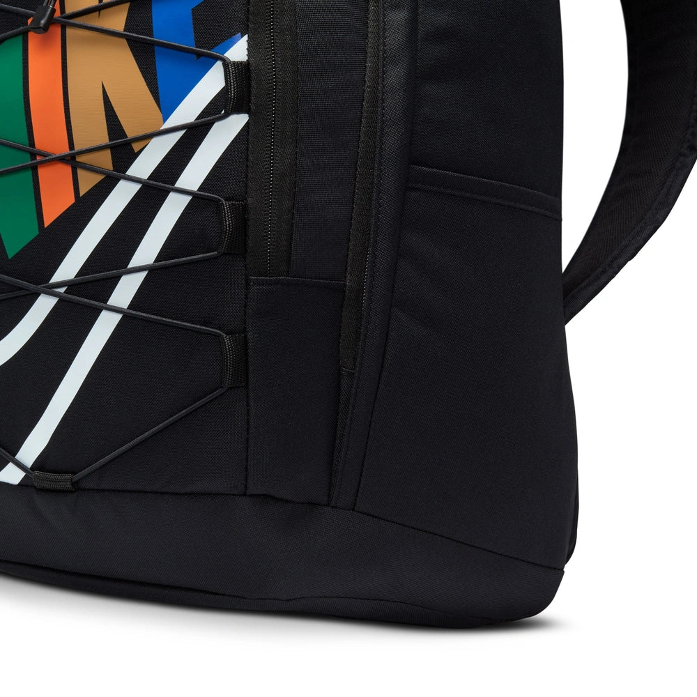 Lower Detail of the Hayward Backpack in Black Multi White