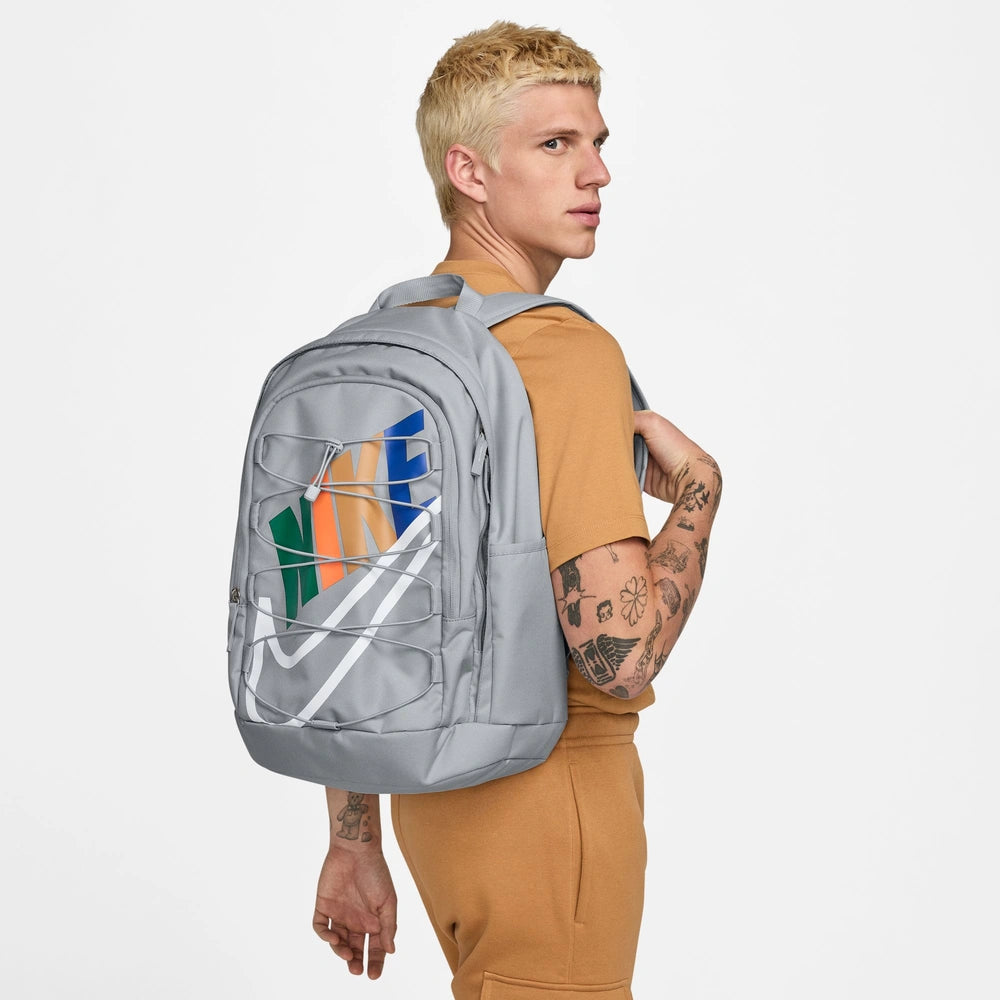 Lifestyle image of the Hayward Backpack in Wolf Grey Multi White
