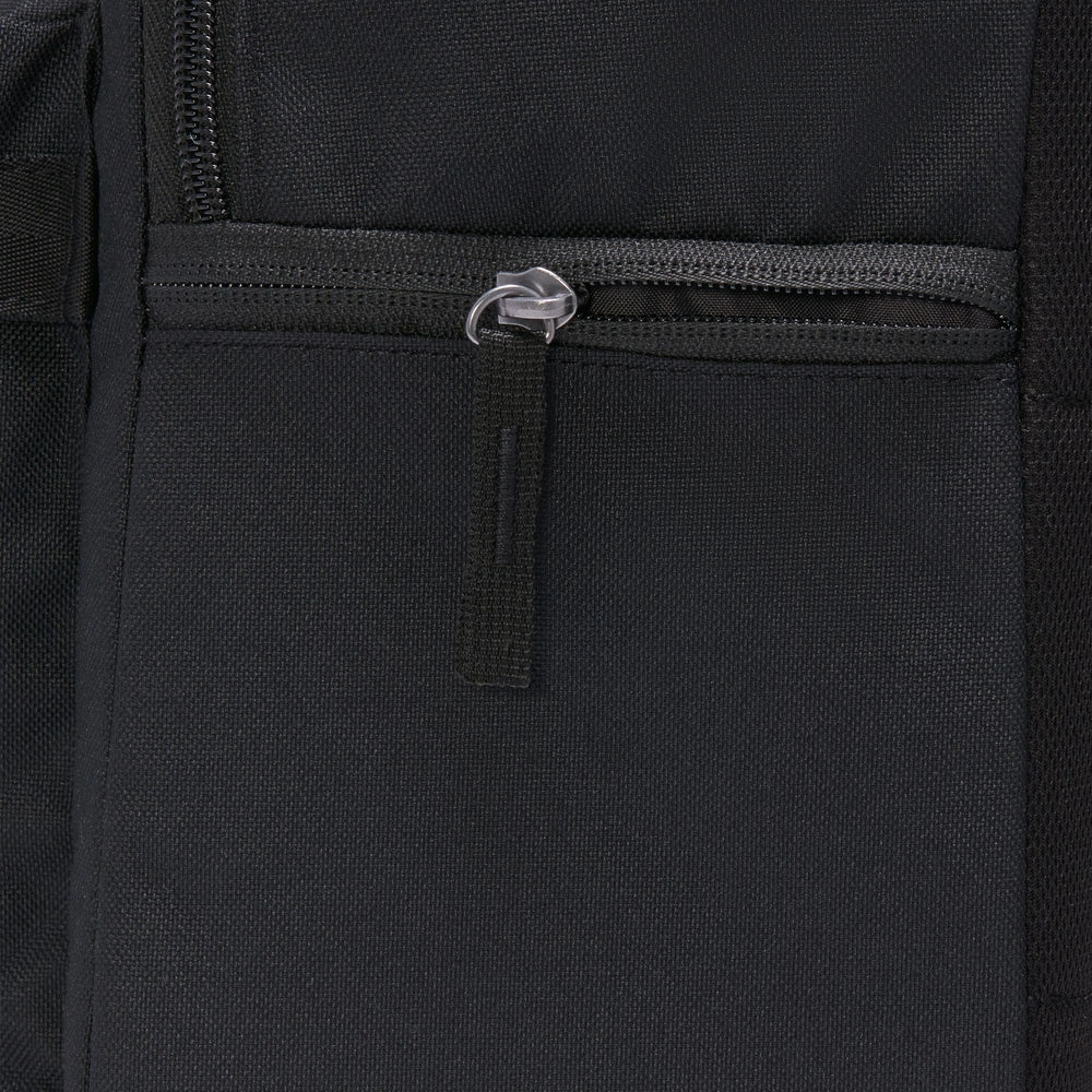 Image of the side pocket detail on the Heritage Backpack side in Black