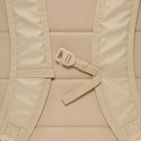 Image of the chest strap on the Heritage Backpack - Winterized Eugene in Desert Khaki