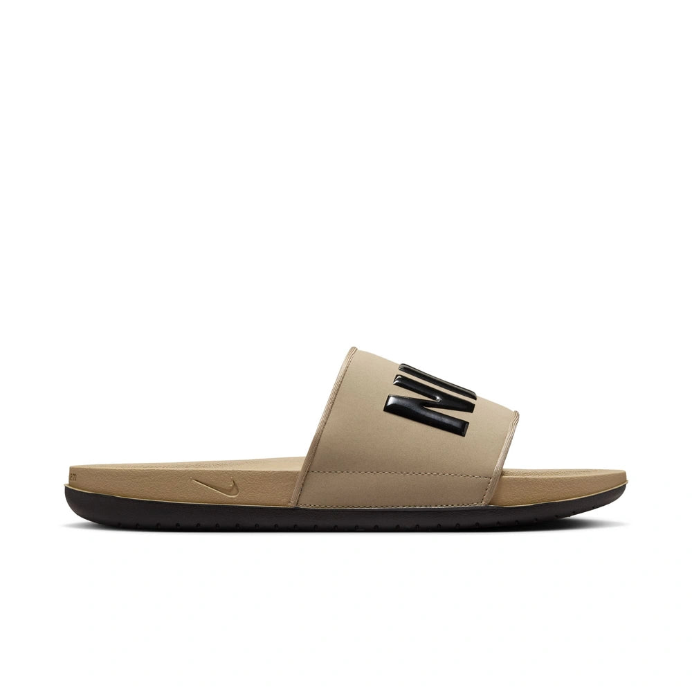 Image of the outer right edge of a Nike Offcourt Slides in Khaki Black Black