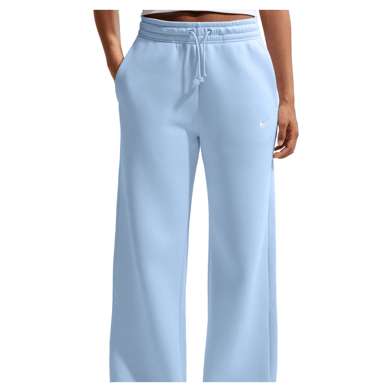 Main view of the Nike Phoenix Fleece Sweatpants in Hydrogen Blue colourway, women model