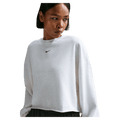 Main view of the Nike Sportswear Chill Terry Crew Neck in Birch Heather colourway, women model