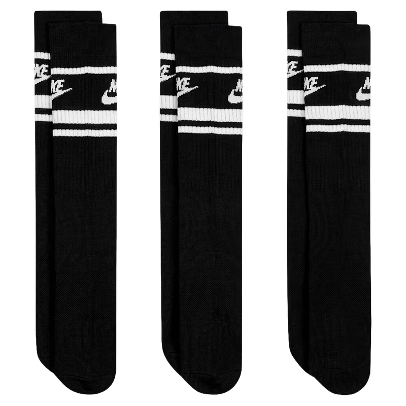 Pack view of the Nike Sportswear Dri Fit Socks in Black colourway, unisex model