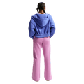Back view of the Nike Sportswear Phoenix Fleece Full-Zip Cropped Hoodie in Hydrogen Blue colourway, women model
