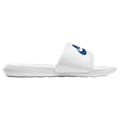 Side view of the Nike Victori One Sandals in White colourway, unisex model