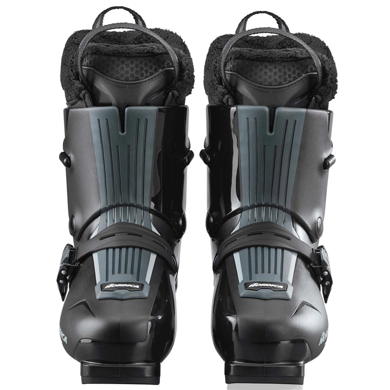 Front view of the Nordica 2026 HF 85 GW Ski Boots in Black/Green/Aqua colourway, womens's model.
