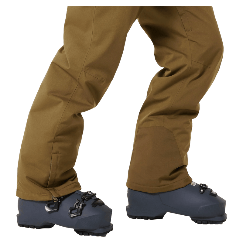Detail view of the Oakley Best Cedar Rc Insulated Ski Pants in Army Green colourway, mens's model