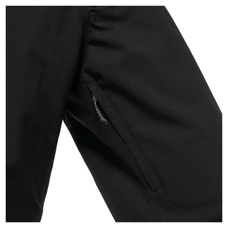 Detail view of the Oakley Best Cedar Rc Insulated Ski Pants in Blackout colourway, mens's model