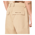 Detail view of the Oakley Best Cedar Rc Insulated Ski Pants in Pebble colourway, mens's model