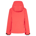 Back view of the Oakley Canopy Insulated Jacket in HIBISCUS RED colourway, women model
