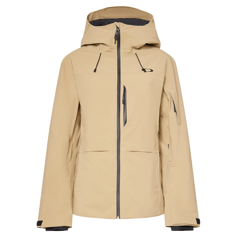 Main view of the Oakley Canopy Insulated Jacket in Pebble colourway, women model
