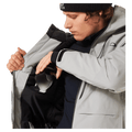 Lens pocket view of the Oakley Canopy Insulated Ski Jacket in Cement colourway, men's model