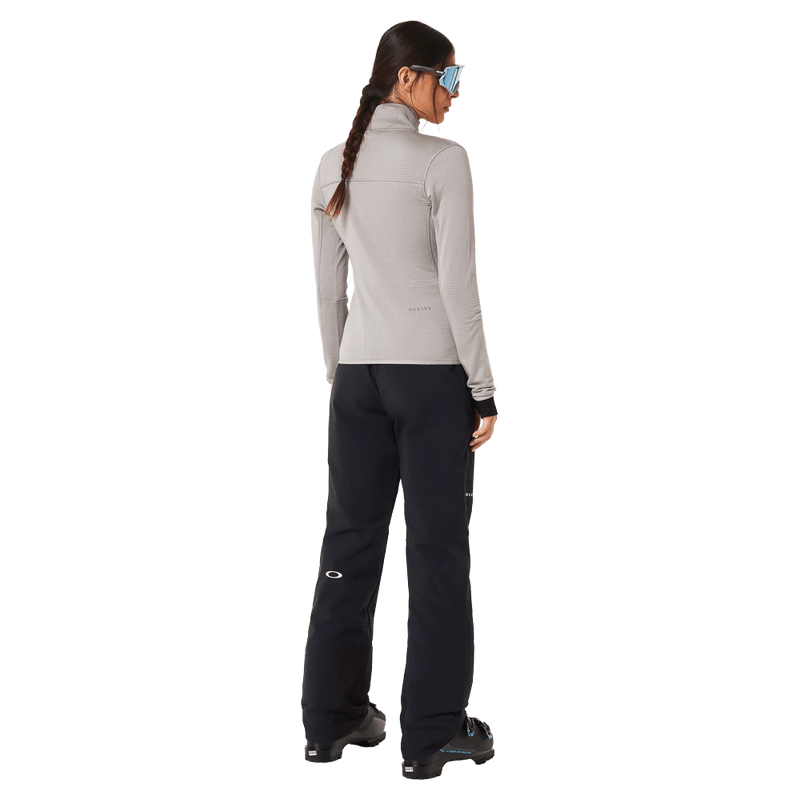 Back view of the Oakley Canopy Insulated Ski Pants in Blackout colourway, women model