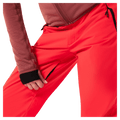 Vents view of the Oakley Canopy Insulated Ski Pants in HIBISCUS RED colourway, women model