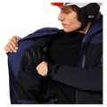 Inside pocket view of the Oakley Canopy Pro Insulated Ski Jacket in ABYSS and BLACK colourway, men's model