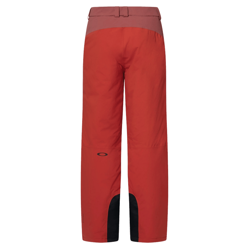 Back view of the Oakley Canopy Pro Insulated Ski Pants in FLAME RED and ROSEWOOD colourway, men's model