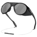 Main view of the Oakley Clifden Sunglasses in Matte Black, Prizm Black Iridium lens, unisex model