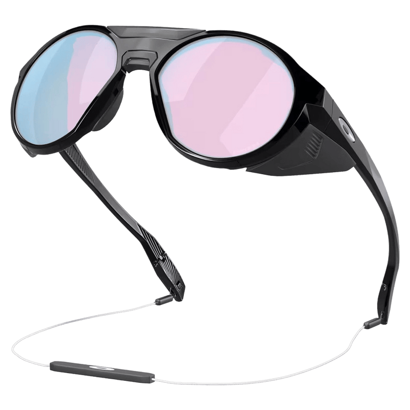 Main view of the Oakley Clifden Sunglasses in Polished Black, Prizm Snow Sapphire lens, unisex model