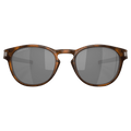 Front view of the Oakley Latch Sunglasses in Matte Brown Tortoise, Black lens, unisex model